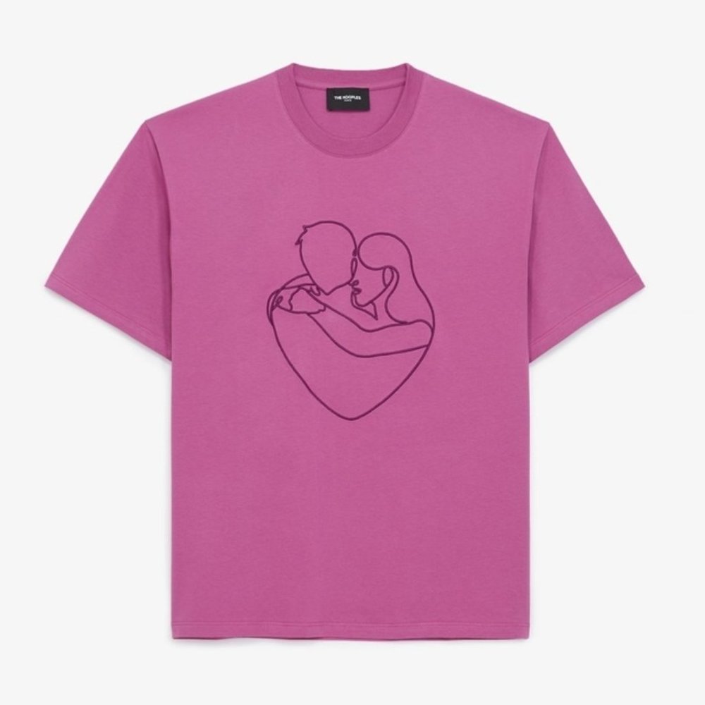 NWT THE KOOPLES Cotton T-Shirt With Tone-On-Tone Embroidery Men's Medium